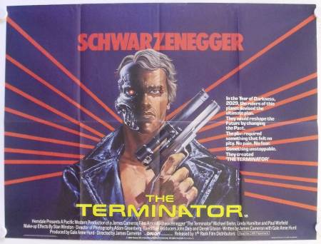 The Terminator original release British Quad movie poster