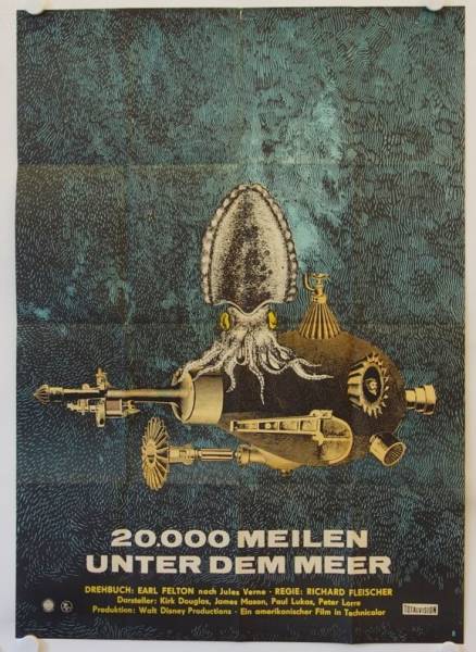 20000 Meilen unter dem Meer originales DDR A0-Filmplakat