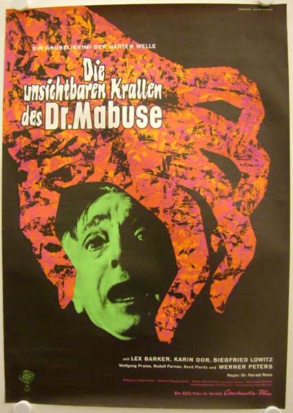 The Invisible Dr. Mabuse original release german movie poster