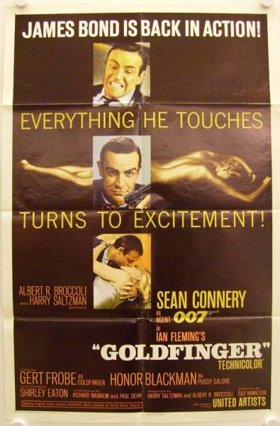 Goldfinger original release US Onesheet movie poster