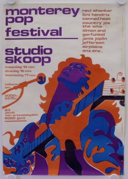 Monterey Pop original release belgian movie poster