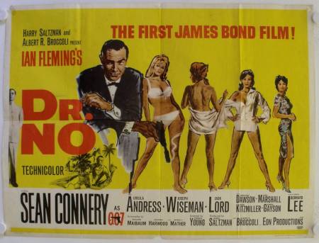 Dr. No original release british quad movie poster