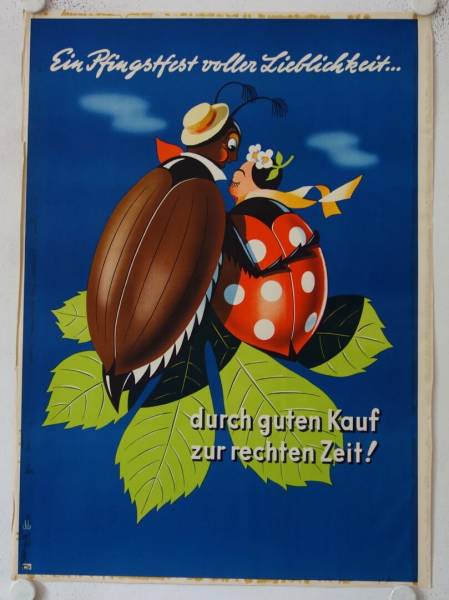 Ein Pfingstfest voller Lieblichkeit... originales deutsches Werbeplakat