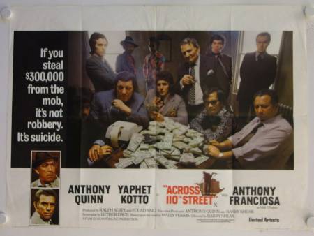 Across 110th Street original release british quad movie poster