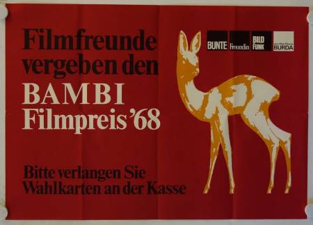 Bambi Filmpreis 1968 original release german movie poster