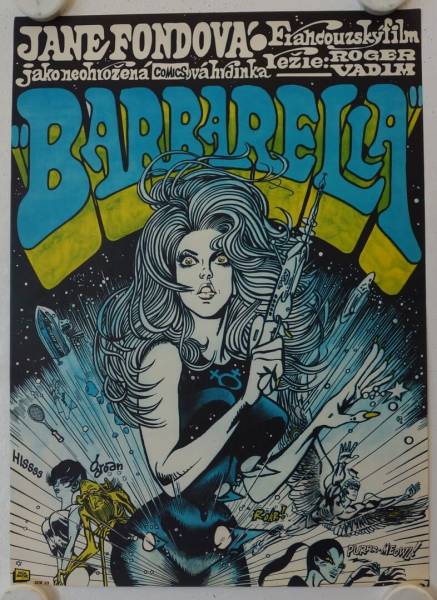 Barbarella original release small czech movie poster