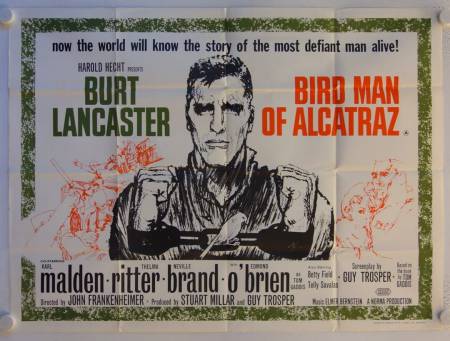 Bird Man of Alcatraz original release British Quad movie poster