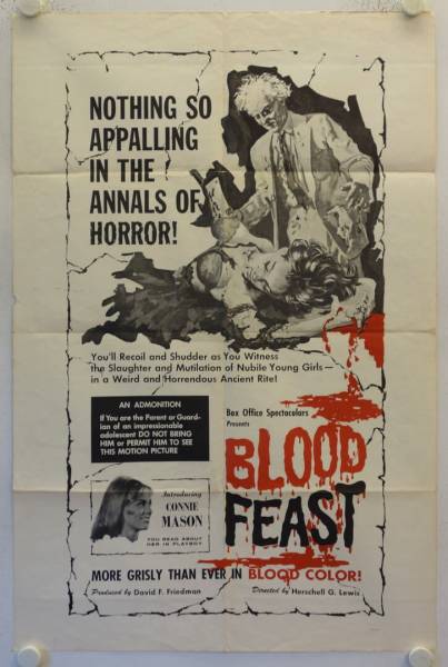 Blood Feast original release US Onesheet movie poster