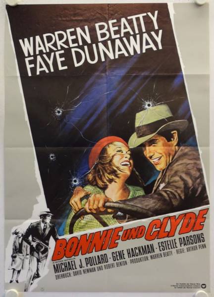 Bonnie und Clyde originales deutsches Filmplakat (R70s)