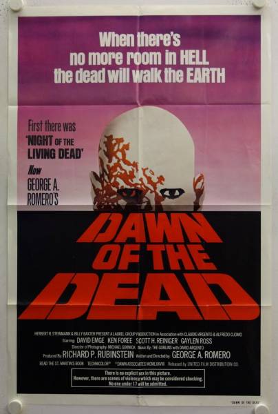 Dawn of the Dead original release US Onesheet movie poster