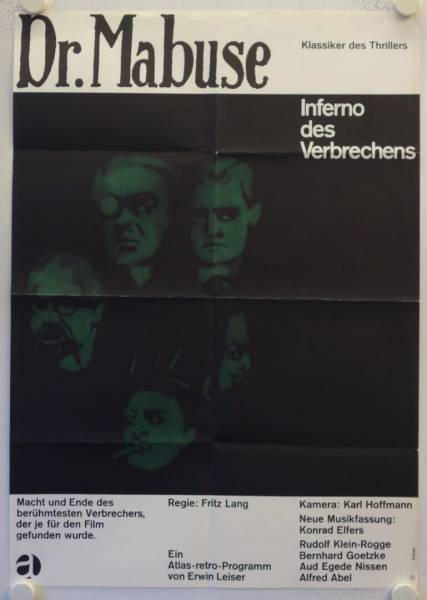 Dr. Mabuse - Inferno des Verbrechens originales deutsches Filmplakat (R60s)