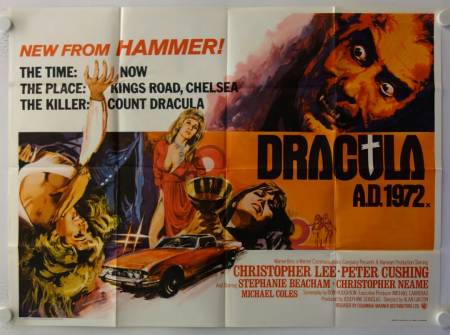 Dracula A.D. 1972 original release British Quad movie poster