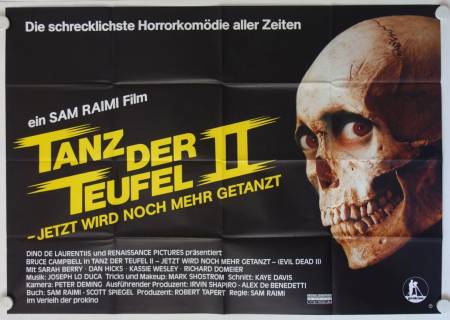 Evil Dead II original release german double-panel movie poster