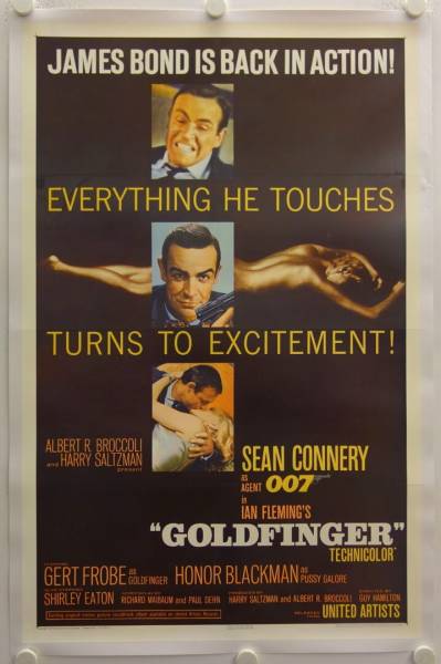 Goldfinger original release US Onesheet movie poster