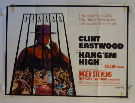 Hang em high original release british quad movie poster