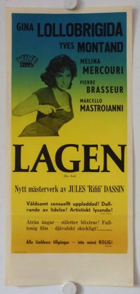 La Legge - The Law original release swedish movie poster