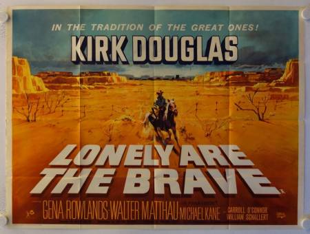 Lonely are the Brave original release British Quad movie poster