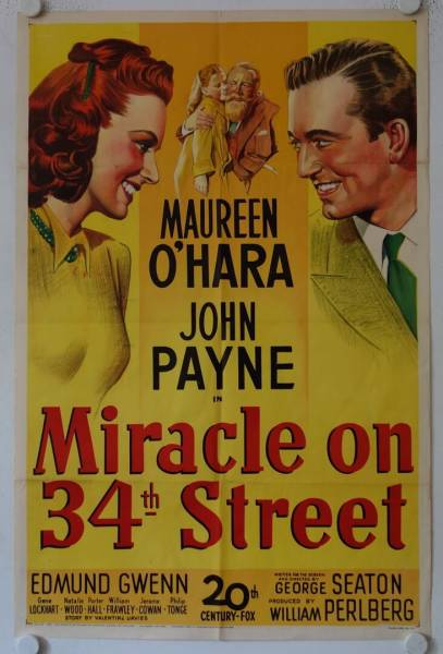 Miracle on 34th Street original release US Onesheet movie poster