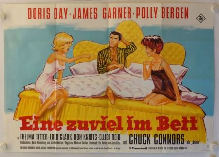 Eine zuviel im Bett originales deutsches A0-Filmplakat