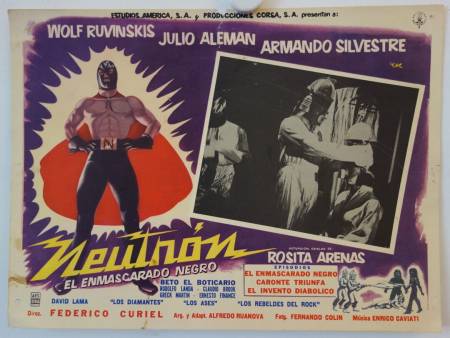 Neutron, el enmascarado negro original mexican lobby card