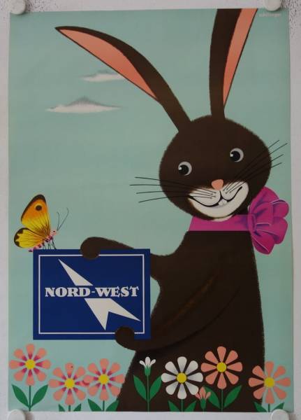 Nordwest Schuhe - Osterhase originales deutsches Werbeplakat