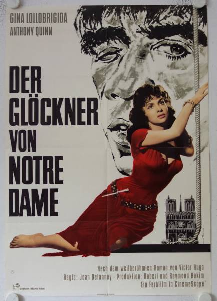 Der Glöckner von Notre Dame originales deutsches Filmplakat (R60s)