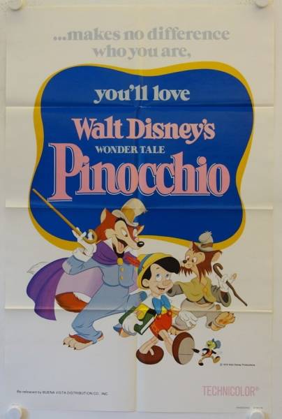 Pinocchio re-release US Onesheet movie poster