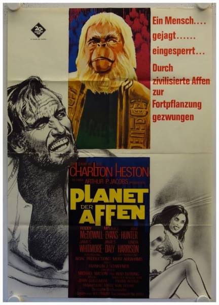 Planet der Affen originales deutsches Filmplakat