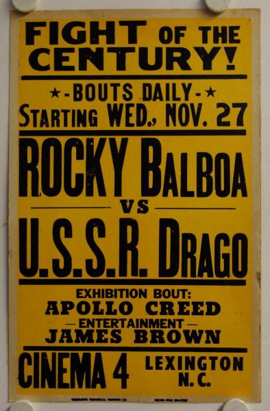 Rocky IV original release US window card movie poster