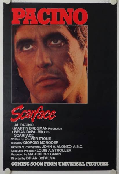 Scarface original release US advance onesheet movie poster