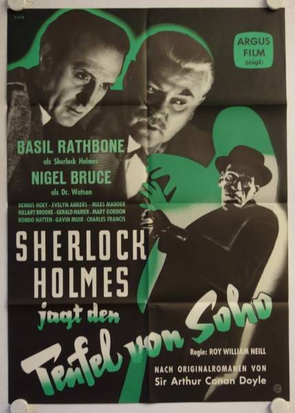 Sherlock Holmes faces Death / The Pearl of Death original release german movie poster