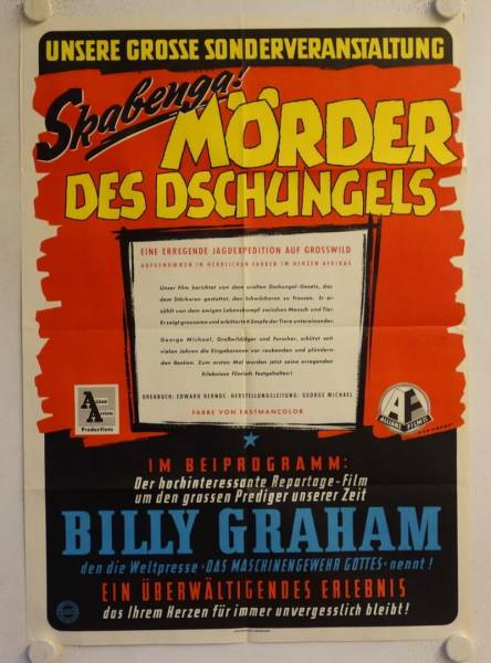 Skabenga, Mörder des Dschungels originales deutsches Filmplakat