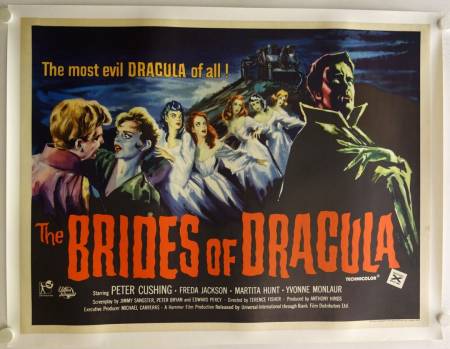 The Brides of Dracula original release British Quad movie poster