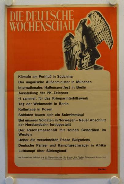 The German Weekly Newsreel original release german movie poster