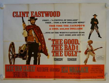 The Good the Bad and the Ugly original release british quad movie poster