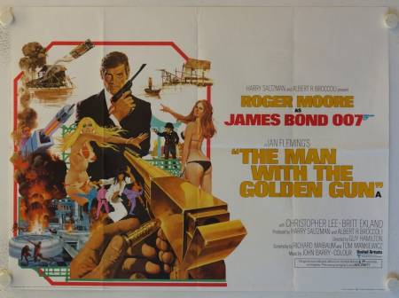The Man with the Golden Gun original release British Quad movie poster