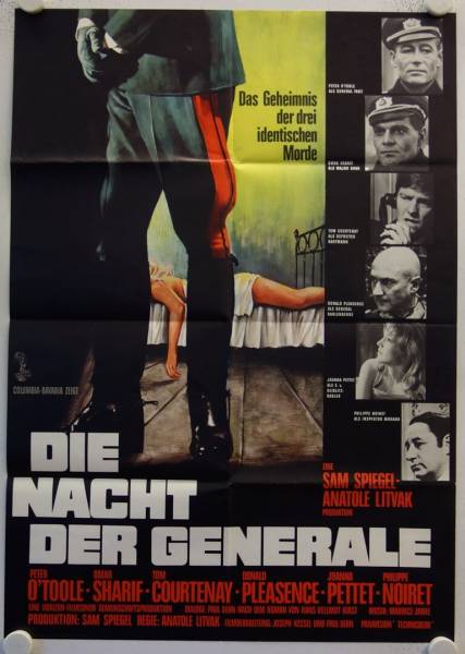 The Night of the Generals original release german movie poster