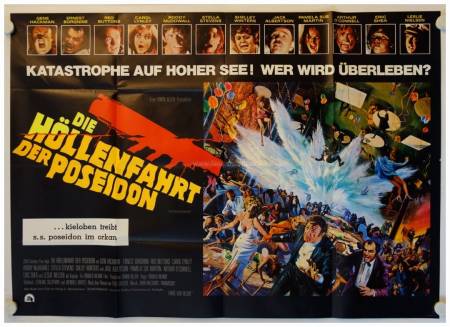 Die Höllenfahrt der Poseidon originales deutsches Filmplakat (R70s)
