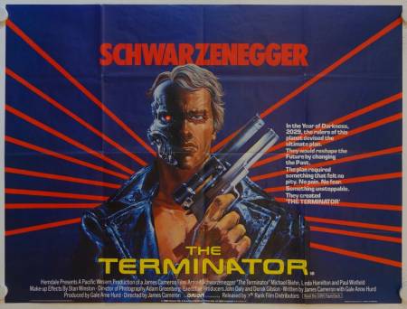 The Terminator original release British Quad movie poster