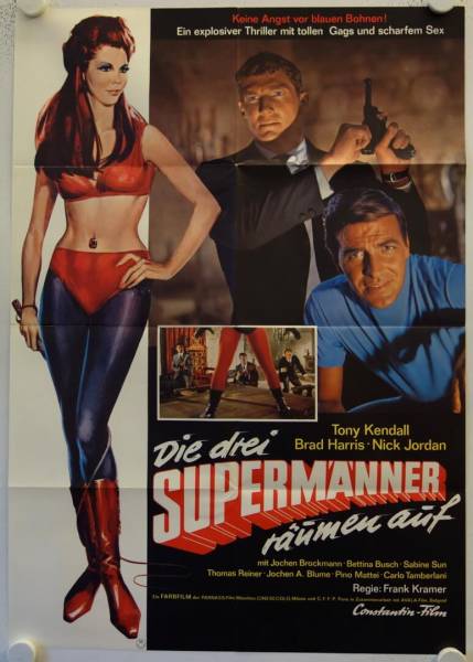 The Three Fantastic Supermen original release german movie poster