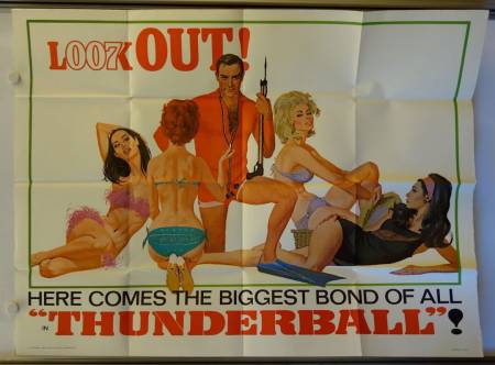 Thunderball original release US Subway movie poster