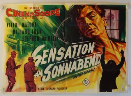 Violent Saturday original release german double-panel movie poster