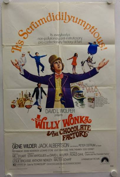 Willy Wonka and the Chocolate Factory original release US onesheet movie poster