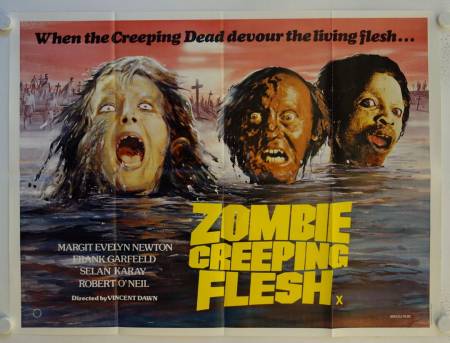 Zombie Creeping Flesh original release british quad movie poster