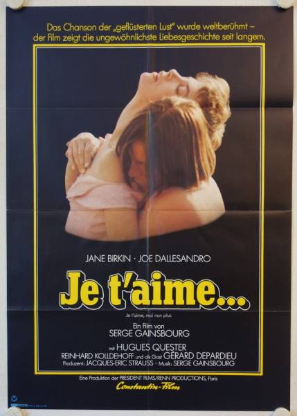 Je taime moi non plus original release german movie poster