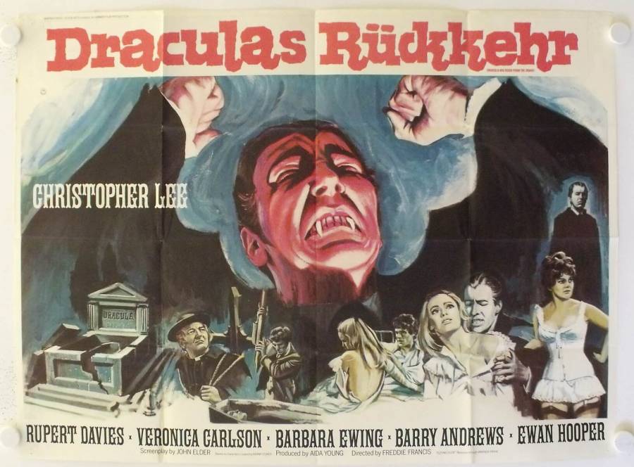 Dracula has risen from the Grave original release British Quad movie poster