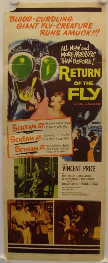Return of the Fly original release US insert movie poster