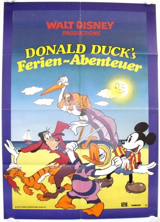 Donald Duck's Holiday Adventures re-release german movie poster