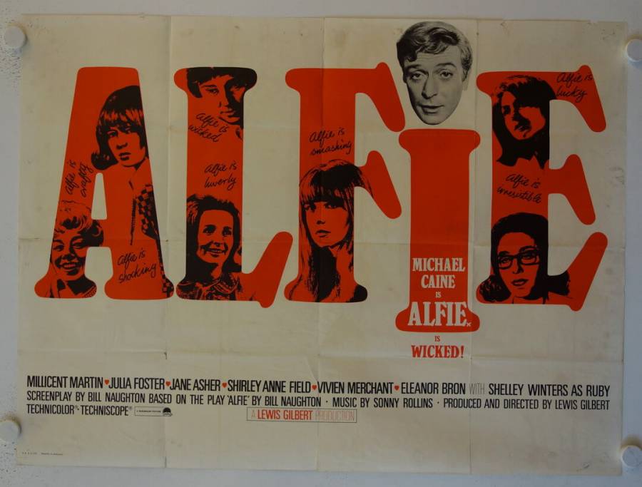 Alfie original release british quad movie poster