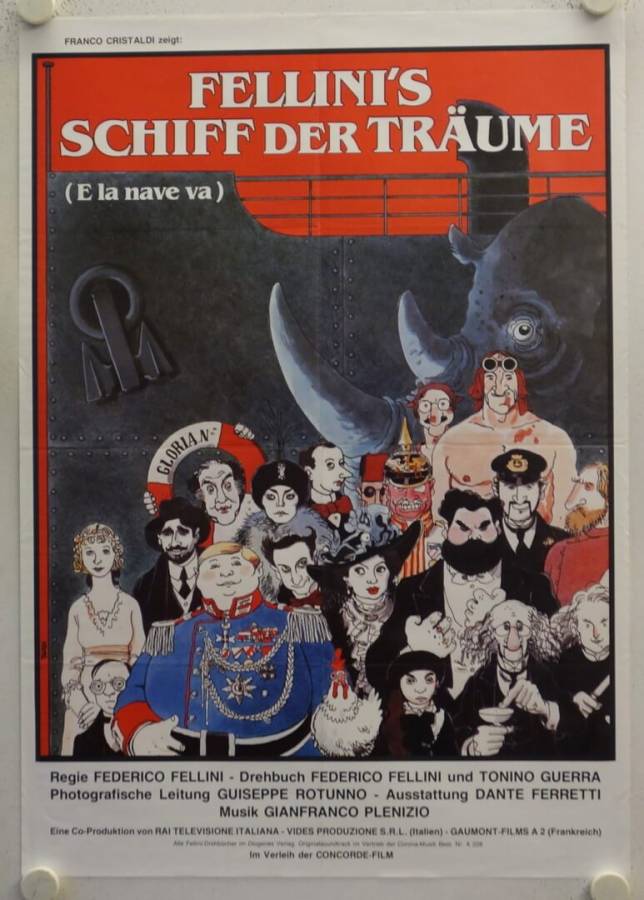 Fellinis Schiff der Träume originales deutsches Filmplakat